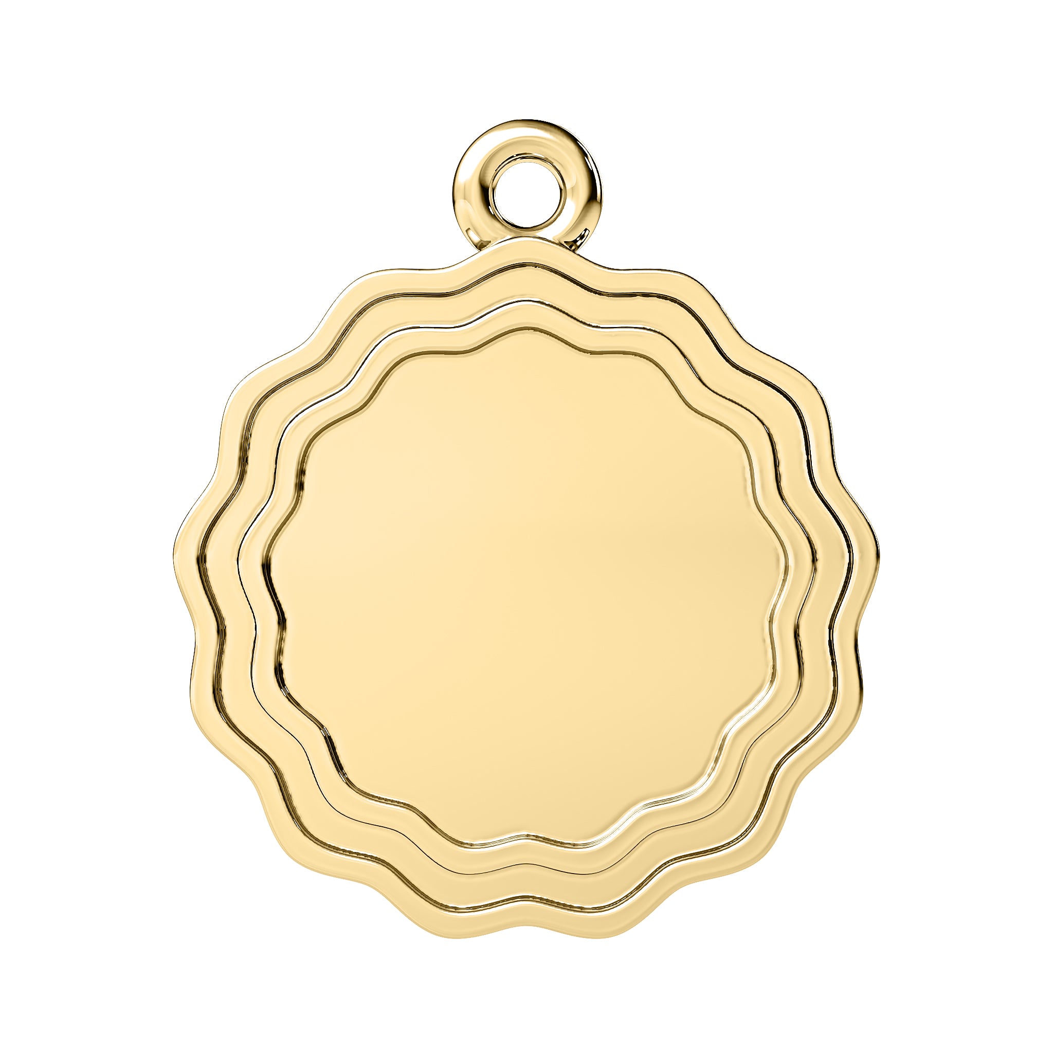 The Charlie Scalloped Engravable Charm